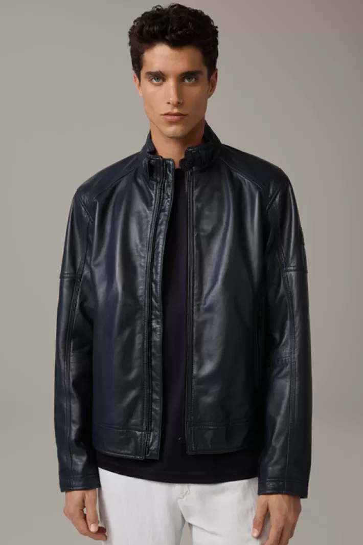 Strellson Blousons en cuir<Blouson En Cuir Preston, Bleu Marine
