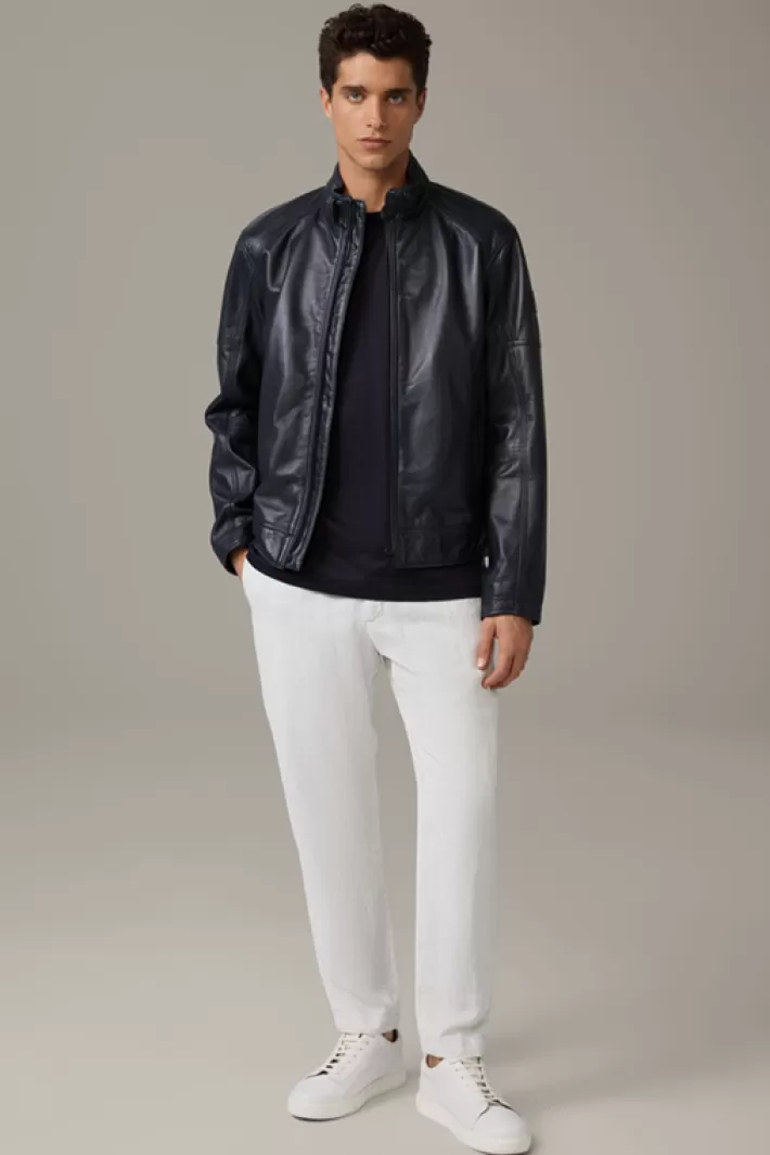 Strellson Blousons en cuir<Blouson En Cuir Preston, Bleu Marine
