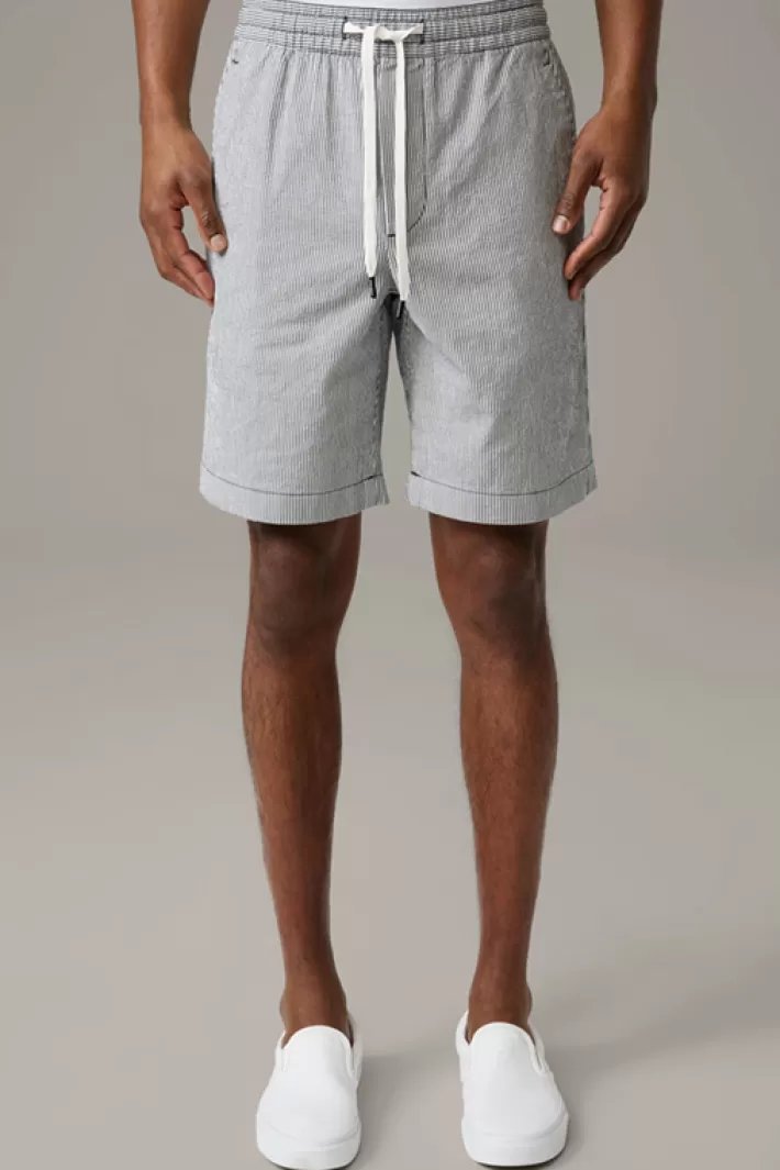 Strellson Shorts & shorts de bain<Short Flex Cross Kaji, Bleu Et Blanc à Rayures